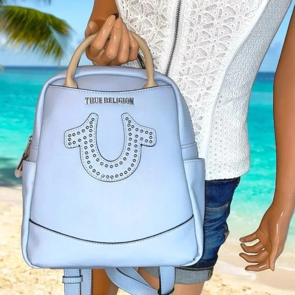 True Religion Handbags - True Religion Baby Blue Mini Backpack Bag NWT